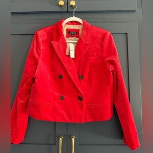 J. Crew Women's Vibrant Red Velvet Blazer & Pants NWT